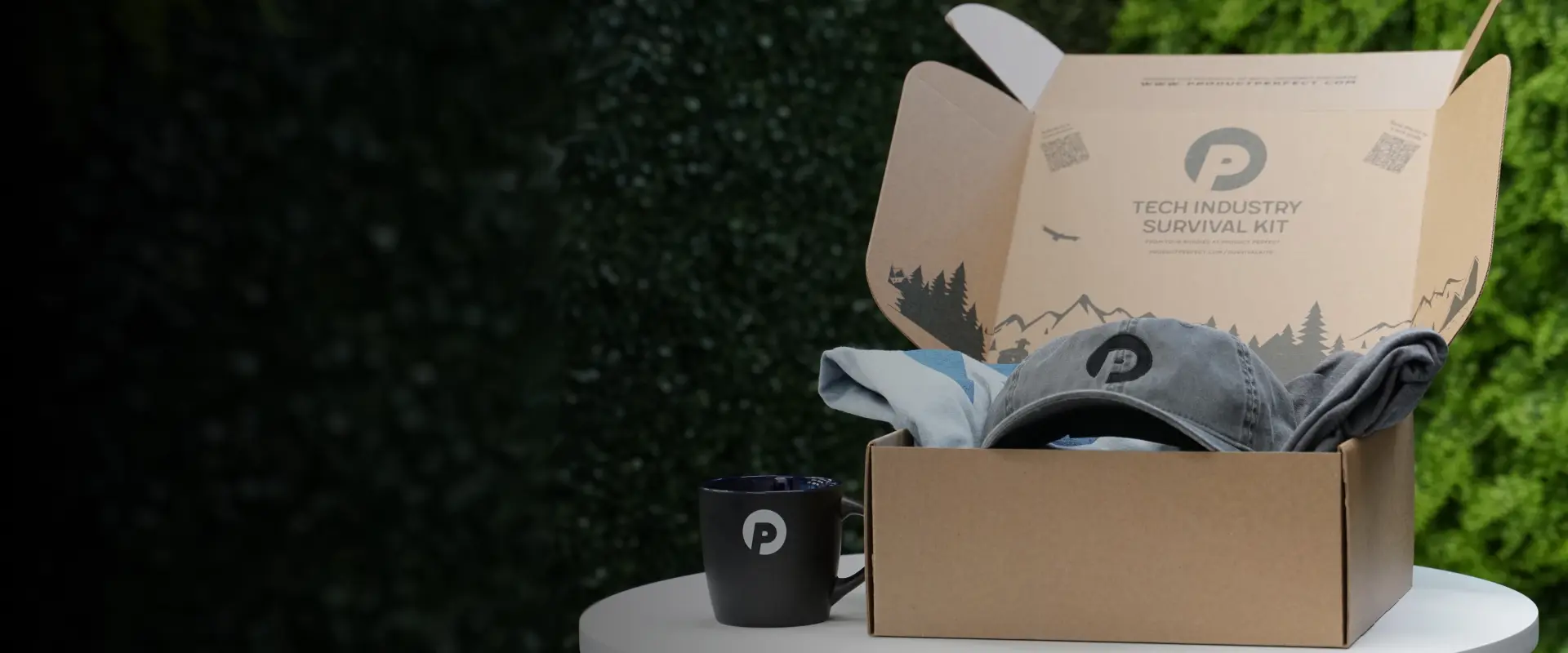 Product Perfect Survival Kit with products showing them on a table